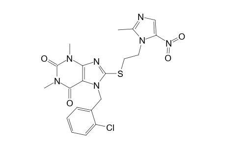 7-(2-Chlorobenzyl)-1,3-dimethyl-8-[2-(2-methyl-5-nitro-imidazol-1-yl)ethylthio]xanthine