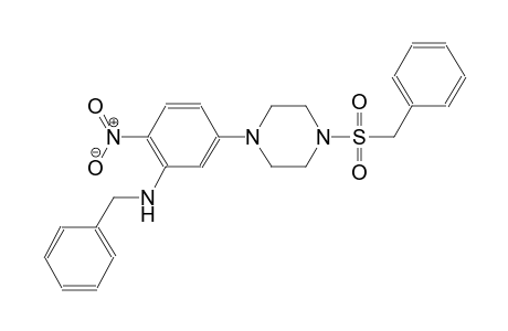 benzenemethanamine, N-[2-nitro-5-[4-[(phenylmethyl)sulfonyl]-1-piperazinyl]phenyl]-