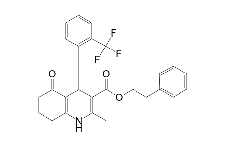 5-keto-2-methyl-4-[2-(trifluoromethyl)phenyl]-4,6,7,8-tetrahydro-1H-quinoline-3-carboxylic acid phenethyl ester