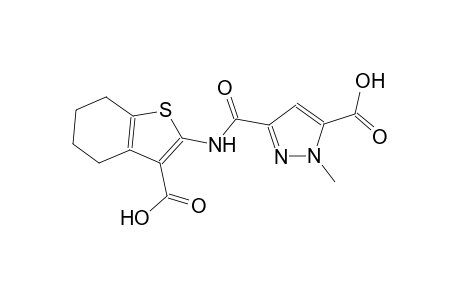 3-{[(3-carboxy-4,5,6,7-tetrahydro-1-benzothien-2-yl)amino]carbonyl}-1-methyl-1H-pyrazole-5-carboxylic acid