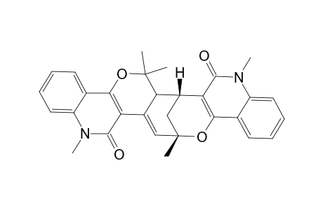 7,15-Methano-8H,17H-quino[3'',4'':5',6']pyrano[3',4':5,6]oxocino[3,2- c]quinoline-8,17-dione, 6,6a,7,9,15,18-hexahydro-6,6,9,15,18-pentamethyl-, (6a.alpha.,7.beta.,15.beta.)-(.+-.)-