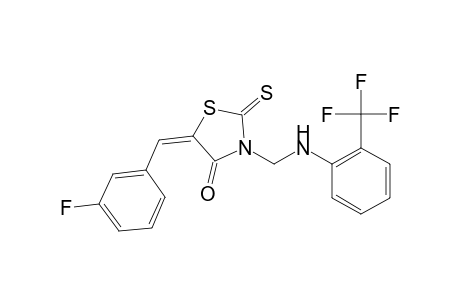 (5E)-5-(3-Fluorobenzylidene)-2-thioxo-3-([2-(trifluoromethyl)anilino]methyl)-1,3-thiazolidin-4-one