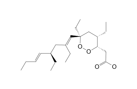 PLAKORTIDE-N;(3S,4S,6R,7E,10R,11E)-3,6-EPIDIOXY-4,6,8,10-TETRAETHYLTETRADECA-7,11-DIENOIC-ACID