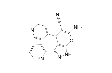 6-Amino-3-(2-pyridinyl)-4-pyridin-4-yl-2,4-dihydropyrano[2,3-c]pyrazole-5-carbonitrile