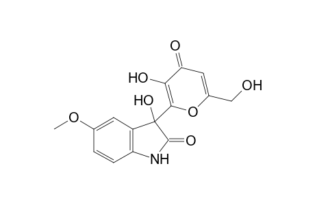 3-Hydroxy-3-(3-hydroxy-6-(hydroxymethyl)-4-oxo-4H-pyran-2-yl)-5-methoxyindolin-2-one