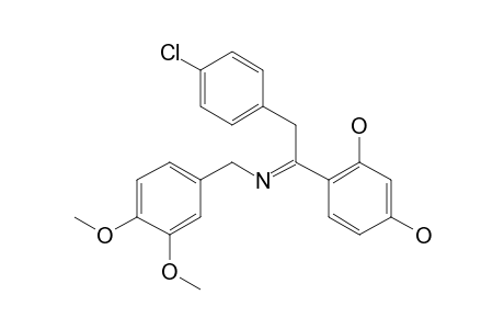 Benzenemethanamine,3,4-dimethoxy-N-[1-(2,4-dihydroxyphenyl)-2-(4-chlorophenyl)ethylidene]-