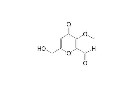 6-(hydroxymethyl)-3-methoxy-4-oxo-4H-pyran-2-carboxaldehyde