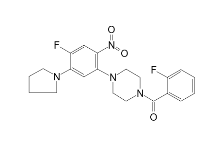 [4-(4-Fluoranyl-2-nitro-5-pyrrolidin-1-yl-phenyl)piperazin-1-yl]-(2-fluorophenyl)methanone