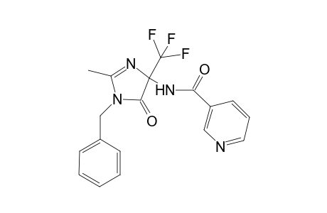 3-Pyridinecarboxamide, N-[4,5-dihydro-2-methyl-5-oxo-1-(phenylmethyl)-4-(trifluoromethyl)-1H-imidazol-4-yl]-