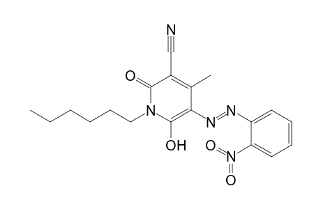 3-Cyano-1-hexyl-6-hydroxy-4-methyl-5-(2-nitrophenylazo)-2-pyridone