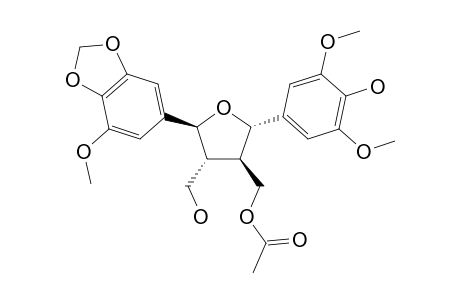 7,8-TRANS-8,8'-TRANS-7',8'-TRANS-7-(4-HYDROXY-3,5-DIMETHOXYPHENYL)-7'-(5'-METHOXY-3',4'-METHYLENEDIOXYPHENYL)-8-ACETOXYMETHYL-8'-