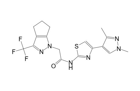 N-[4-(1,3-dimethyl-1H-pyrazol-4-yl)-1,3-thiazol-2-yl]-2-(3-(trifluoromethyl)-5,6-dihydrocyclopenta[c]pyrazol-1(4H)-yl)acetamide