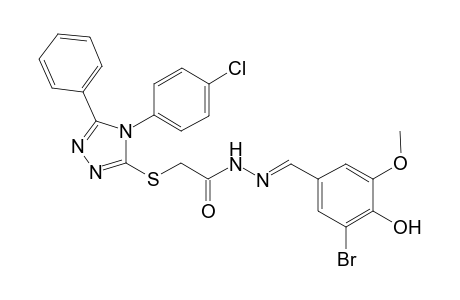 N'-[(E)-(3-bromo-4-hydroxy-5-methoxyphenyl)methylidene]-2-{[4-(4-chlorophenyl)-5-phenyl-4H-1,2,4-triazol-3-yl]sulfanyl}acetohydrazide