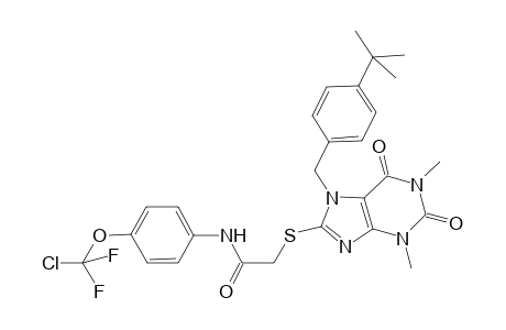 acetamide, N-[4-(chlorodifluoromethoxy)phenyl]-2-[[7-[[4-(1,1-dimethylethyl)phenyl]methyl]-2,3,6,7-tetrahydro-1,3-dimethyl-2,6-dioxo-1H-purin-