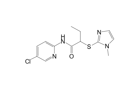 N-(5-chloro-2-pyridinyl)-2-[(1-methyl-1H-imidazol-2-yl)sulfanyl]butanamide