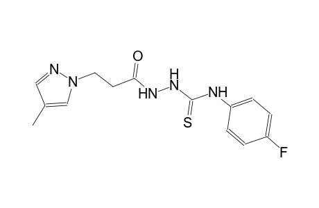 N-(4-fluorophenyl)-2-[3-(4-methyl-1H-pyrazol-1-yl)propanoyl]hydrazinecarbothioamide