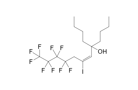 9,9,10,10,11,11,12,12,12-nonafluoro-7-iodo-5-butyl-6(E)-dodecen-5-ol