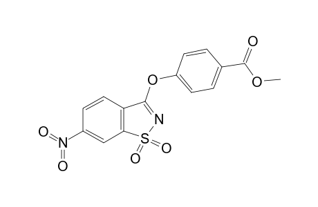 Benzoic acid, 4-(6-nitro-benzoisithiazol-3-yloxy)-, methyl ester S,S-dioxide