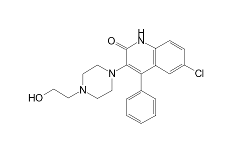 6-Chloranyl-3-[4-(2-hydroxyethyl)piperazin-1-yl]-4-phenyl-1H-quinolin-2-one