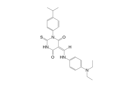 (5E)-5-{[4-(diethylamino)anilino]methylene}-1-(4-isopropylphenyl)-2-thioxodihydro-4,6(1H,5H)-pyrimidinedione