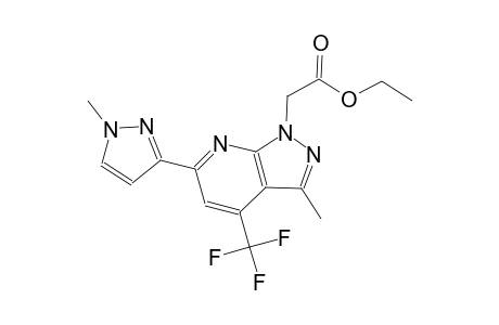 1H-pyrazolo[3,4-b]pyridine-1-acetic acid, 3-methyl-6-(1-methyl-1H-pyrazol-3-yl)-4-(trifluoromethyl)-, ethyl ester