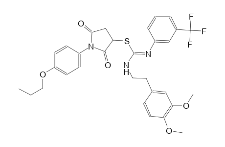 carbamimidothioic acid, N-[2-(3,4-dimethoxyphenyl)ethyl]-N'-[3-(trifluoromethyl)phenyl]-, 2,5-dioxo-1-(4-propoxyphenyl)-3-pyrrolidinyl ester