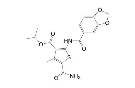 isopropyl 5-(aminocarbonyl)-2-[(1,3-benzodioxol-5-ylcarbonyl)amino]-4-methyl-3-thiophenecarboxylate