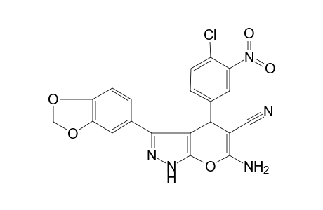 6-Amino-3-(1,3-benzodioxol-5-yl)-4-(4-chloro-3-nitrophenyl)-1,4-dihydropyrano[2,3-c]pyrazole-5-carbonitrile