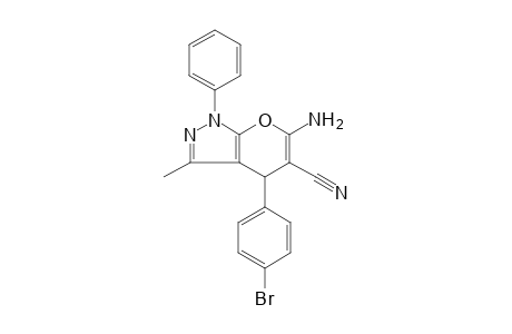 Pyrano[2,3-C]pyrazole-5-carbonitrile, 6-amino-4-(4-bromophenyl)-1,4-dihydro-3-methyl-1-phenyl-