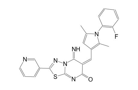 (6E)-6-{[1-(2-fluorophenyl)-2,5-dimethyl-1H-pyrrol-3-yl]methylene}-5-imino-2-(3-pyridinyl)-5,6-dihydro-7H-[1,3,4]thiadiazolo[3,2-a]pyrimidin-7-one