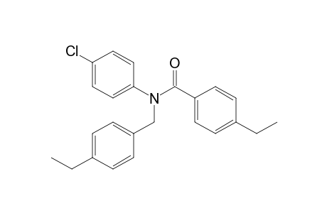N-(4-Chlorophenyl)-4-ethyl-N-[(4-ethylphenyl)methyl]benzamide