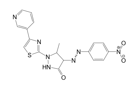 5-Methyl-4-(4-nitrophenyl)diazenyl-1-(4-(pyridin-3-yl)thiazol-2-yl)pyrazolidin-3-one