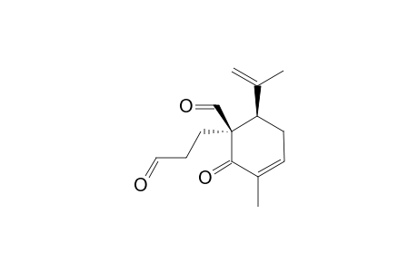 (1R,6R)-1-(3'-Oxopropyl)-6-isopropenyl-3-methyl-2-oxo-3-cyclohexen-1-carboxaldehyde
