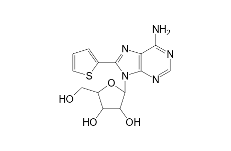 8-(Thien-2-yl)-9-(.beta.,D-ribo-pentanafuranosyl)adenosine