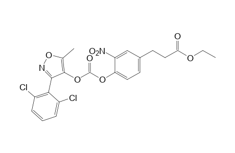 4-hydroxy-3-nitrohydrocinnamic acid, ethyl ester, 3-(2,6-dichlorophenyl)-5-methyl-4-isoxazolyl carbonate (ester)