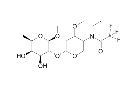 Methyl 6-deoxy-2-O-[2,4-dedeoxy-3-O-methyl-4-(N-(trifluoroacety)-N-ethylamino)-.alpha.,.-L-xylopyranosyl]-.beta.,D-galactopuranoside