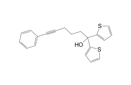 6-Phenyl-1,1-di(thiophen-2-yl)hex-5-yn-1-ol