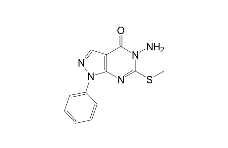 5-Amino-6-(methylsulfanyl)-1-phenyl-1,5-dihydro-4H-pyrazolo[3,4-d]pyrimidin-4-one