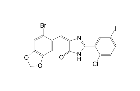 (5E)-5-[(6-bromo-1,3-benzodioxol-5-yl)methylene]-2-(2-chloro-5-iodophenyl)-3,5-dihydro-4H-imidazol-4-one