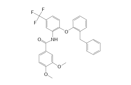 Benzamide, 3,4-dimethoxy-N-[2-[2-(phenylmethyl)phenoxy]-5-(trifluoromethyl)phenyl]-