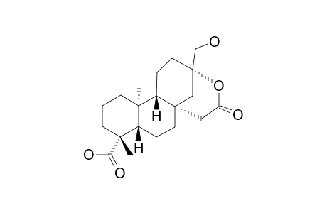 4-ALPHA-CARBOXY-13-ALPHA,17-DIHYDROXY-13,16-SECO-ENT-19-NORBEYERAN-16-OIC-ACID-13,16-LACTONE