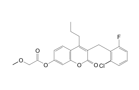 3-(2-chloro-6-fluorobenzyl)-7-hydroxy-4-propylcoumarin, methoxyacetate