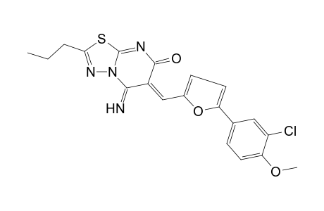 7H-[1,3,4]thiadiazolo[3,2-a]pyrimidin-7-one, 6-[[5-(3-chloro-4-methoxyphenyl)-2-furanyl]methylene]-5,6-dihydro-5-imino-2-propyl-, (6Z)-