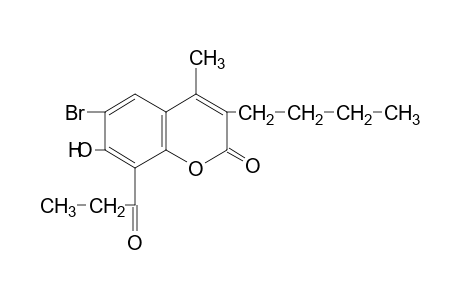 6-bromo-3-butyl-7-hydroxy-4-methyl-8-propionylcoumarin
