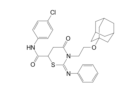 2H-1,3-thiazine-6-carboxamide, N-(4-chlorophenyl)tetrahydro-4-oxo-2-(phenylimino)-3-[2-(tricyclo[3.3.1.1~3,7~]dec-1-yloxy)ethyl]-, (2E)-