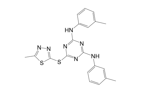 2-N,4-N-bis(3-methylphenyl)-6-[(5-methyl-1,3,4-thiadiazol-2-yl)sulfanyl]-1,3,5-triazine-2,4-diamine
