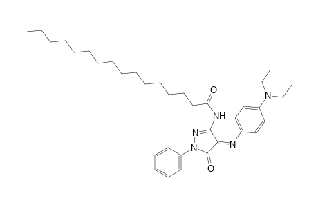 N-{4-[p-(diethylamino)phenylimino]-5-oxo-1-phenyl-2-pyrazolin-3-yl}hexadecanamide