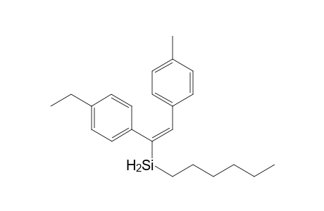 (E)-(1-(4-Ethylphenyl)-2-(p-tolyl)vinyl)(hexyl)silane