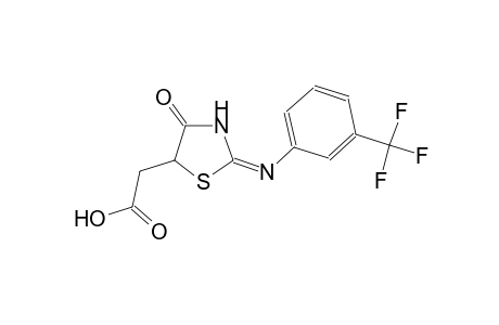 ((2E)-4-oxo-2-{[3-(trifluoromethyl)phenyl]imino}-1,3-thiazolidin-5-yl)acetic acid