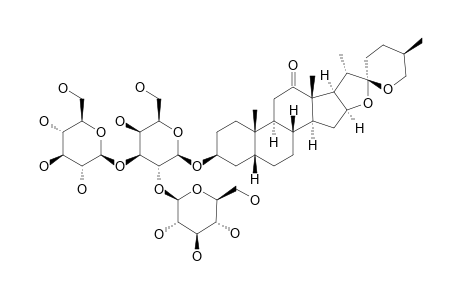 YS-VIII;#3;GLORIOGENIN-3-O-BETA-D-GLUCOPYRANOSYL-(1->2)-[BETA-D-GLUCOPYRANOSYL-(1->3)]-BETA-D-GALACTOPYRANOSIDE;3-O-BETA-D-GLUCOPYRANOSYL-(1->2)-[BETA-D-GLUCOP